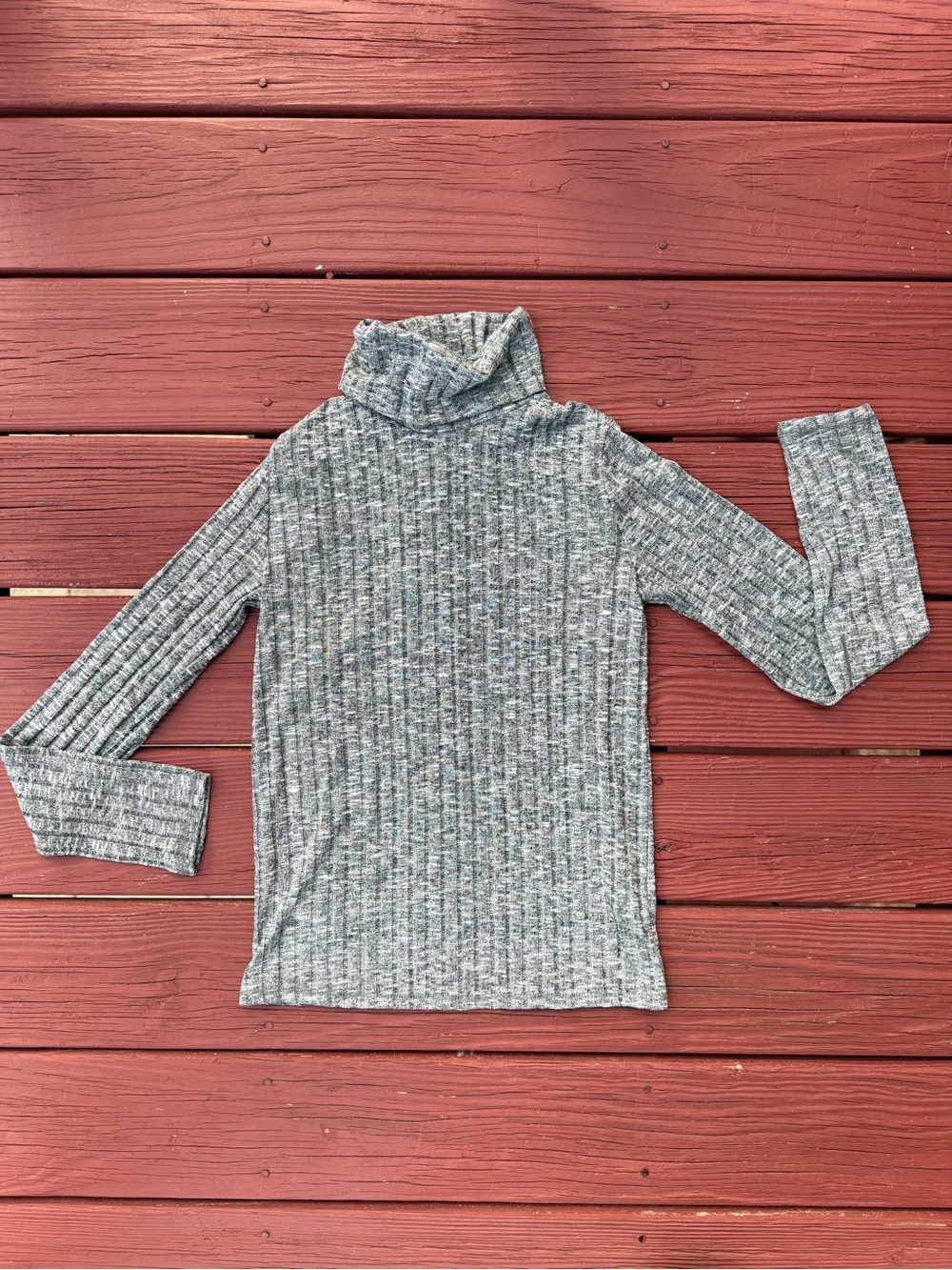 Forever 21 Gray Ribbed Turtleneck Sweater